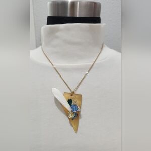 Alexis Bittar Crystal Lucite Spike / Art Deco Pendant Necklace